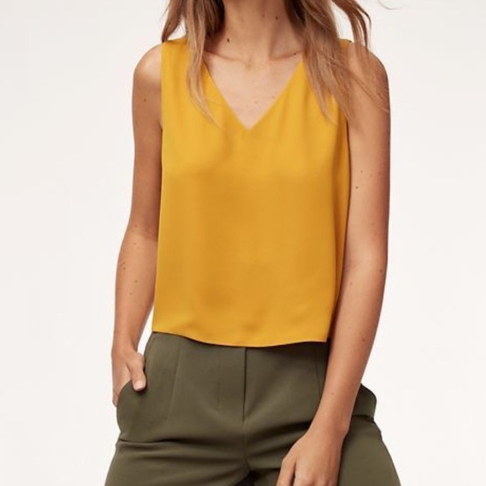 Aritzia Babaton Murphy Blouse Mustard XS